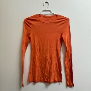Old Navy Long Sleeve Cotton T-shirt Orange S